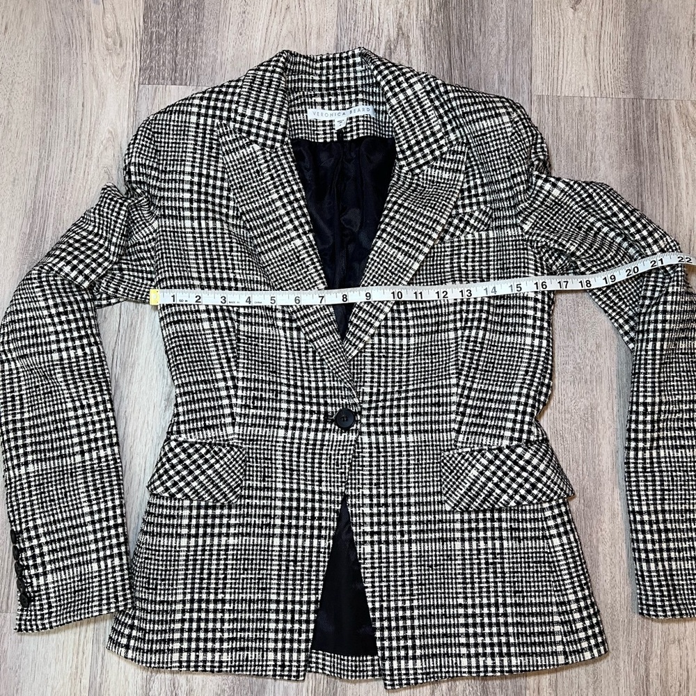 Veronica Beard Rhett Dickey Jacket Grey Plaid Blazer Size 4 Rerailed 695 - Picture 7 of 15